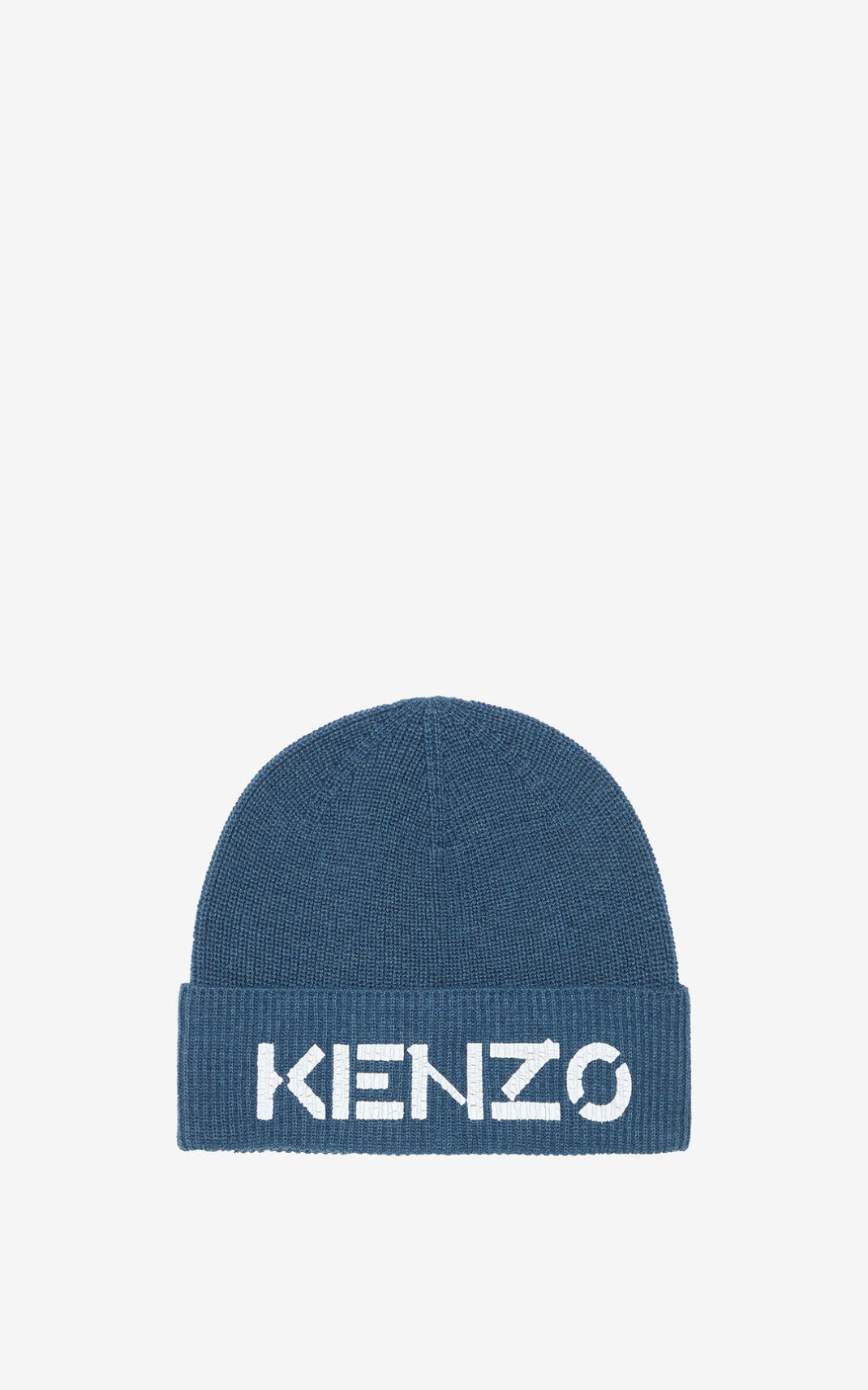 Kenzo Logo knit Beanie Blue For Mens 4563CGQRP